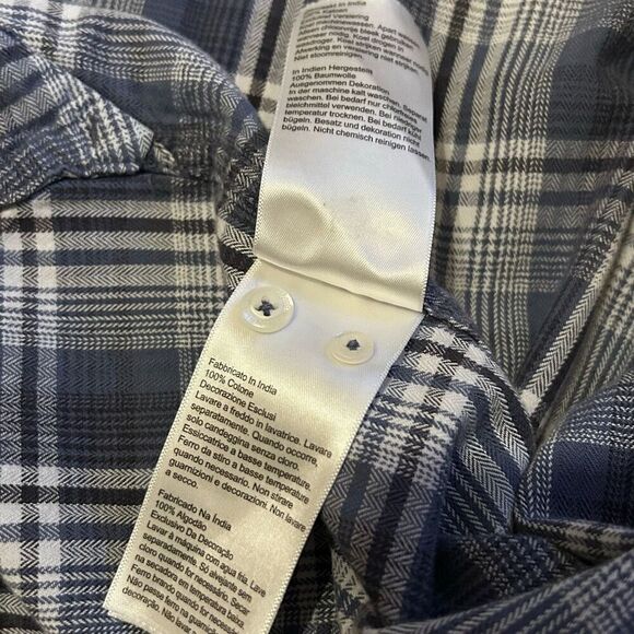 Timberland Blue Plaid Button Down 100% Cotton Size Large Men Preloved Perfect - Picture 6 of 6